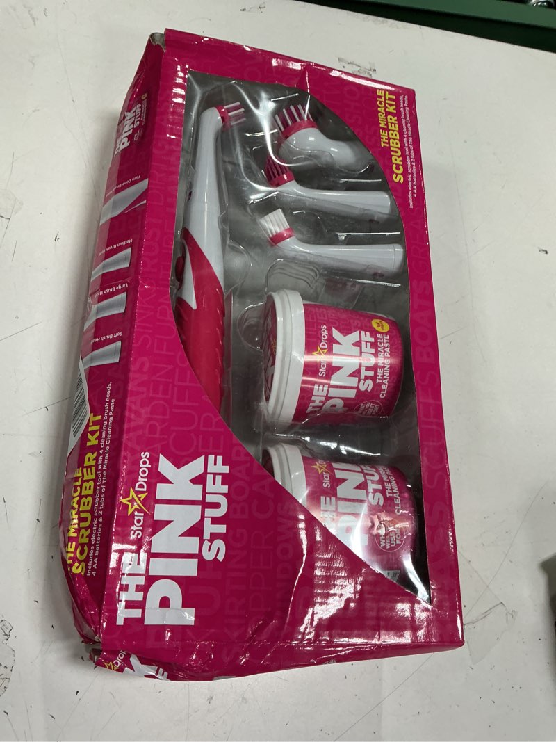Condition photo showing New/Like New for Stardrops - The Pink Stuff - The Miracle Scrubber Kit - 2 Tubs of The Miracle Cleaning Paste With Electric Scrubber Tool and 4 Cleaning Brush Heads