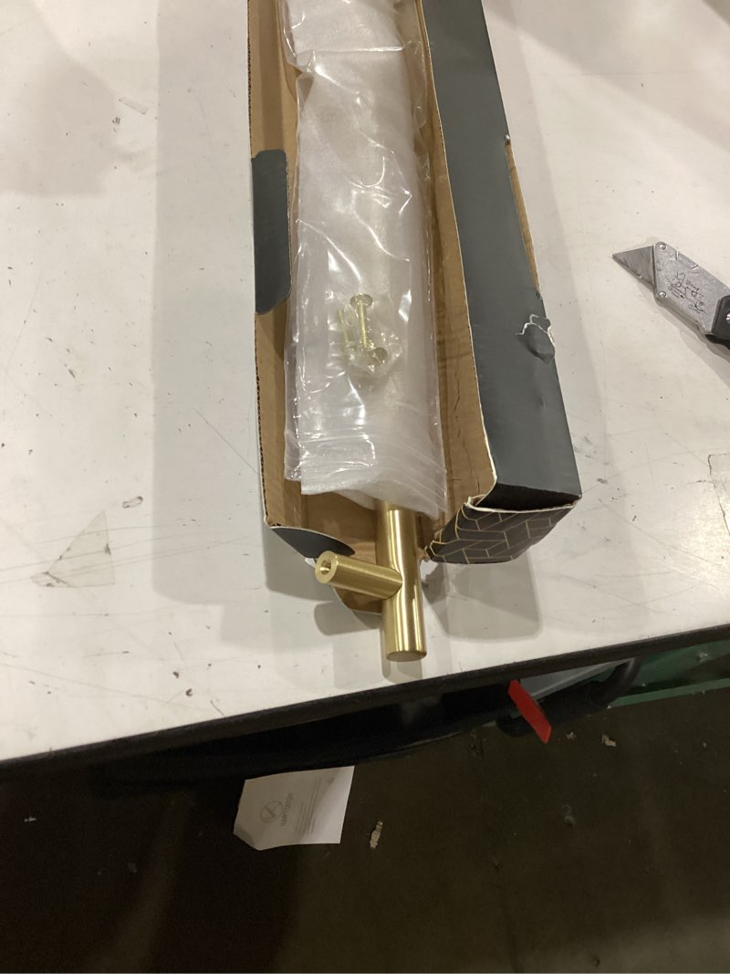 Condition photo showing Good Condition for qogrisun 1-pack solid brass cabinet pulls, gold long drawer handles, 18 inch hole center for large kitchen cabinets, cupboard, dresser, wardrobe closet door, brushecbrass finish 18 inch hole centers 1