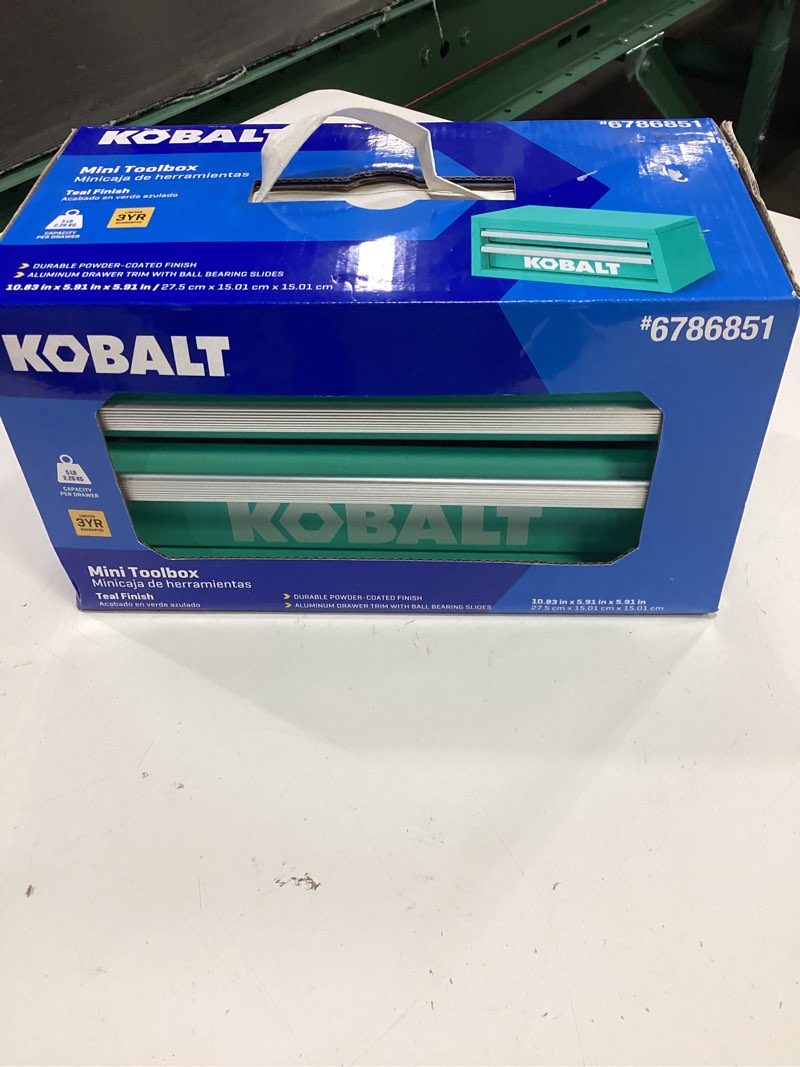 Condition photo showing Good Condition for kobalt portable mini toolbox 10.83-in w x 5.91-in h x 5.91-in d 2 -drawer teal steel tool