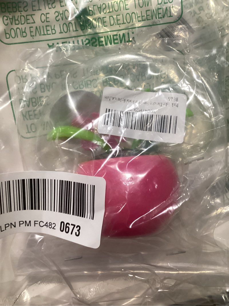 Condition photo showing As Is for Pink Solar Dancing Sun Flower Automotive Ornament Solar Powered Dancing Sun Flower in Colorful Pots Swinging Animated Bobblehead Dancer Window Sun Catcher Car Dashboard Decor Solar Power Kits