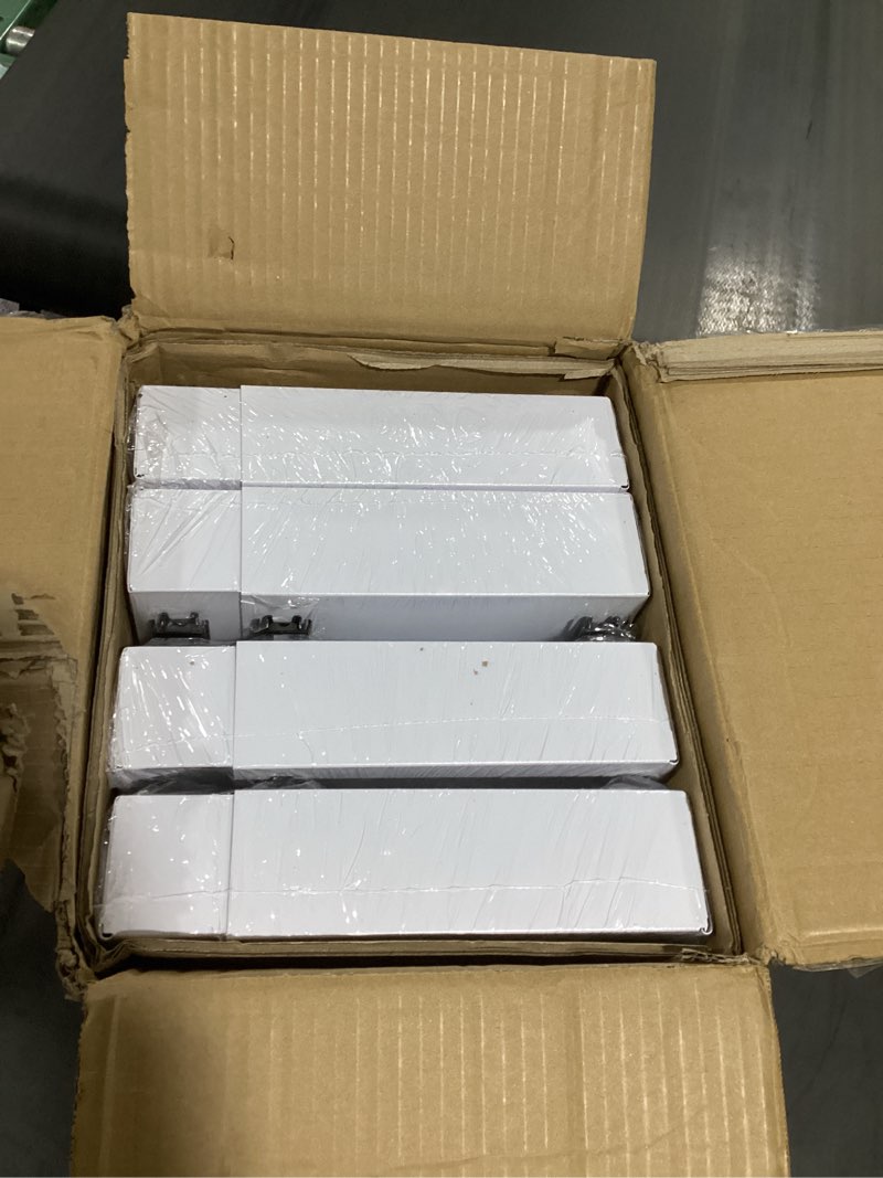 Condition photo showing New/Like New for 4 pack expandable (9"-14") pull out cabinet organizer 21" deep with raising pad for framed cabinets,upgrade 3 slide rails slide out drawers,no drill roll out shelves adhesive,white white 21"d x 9"-14"w(4pack)
