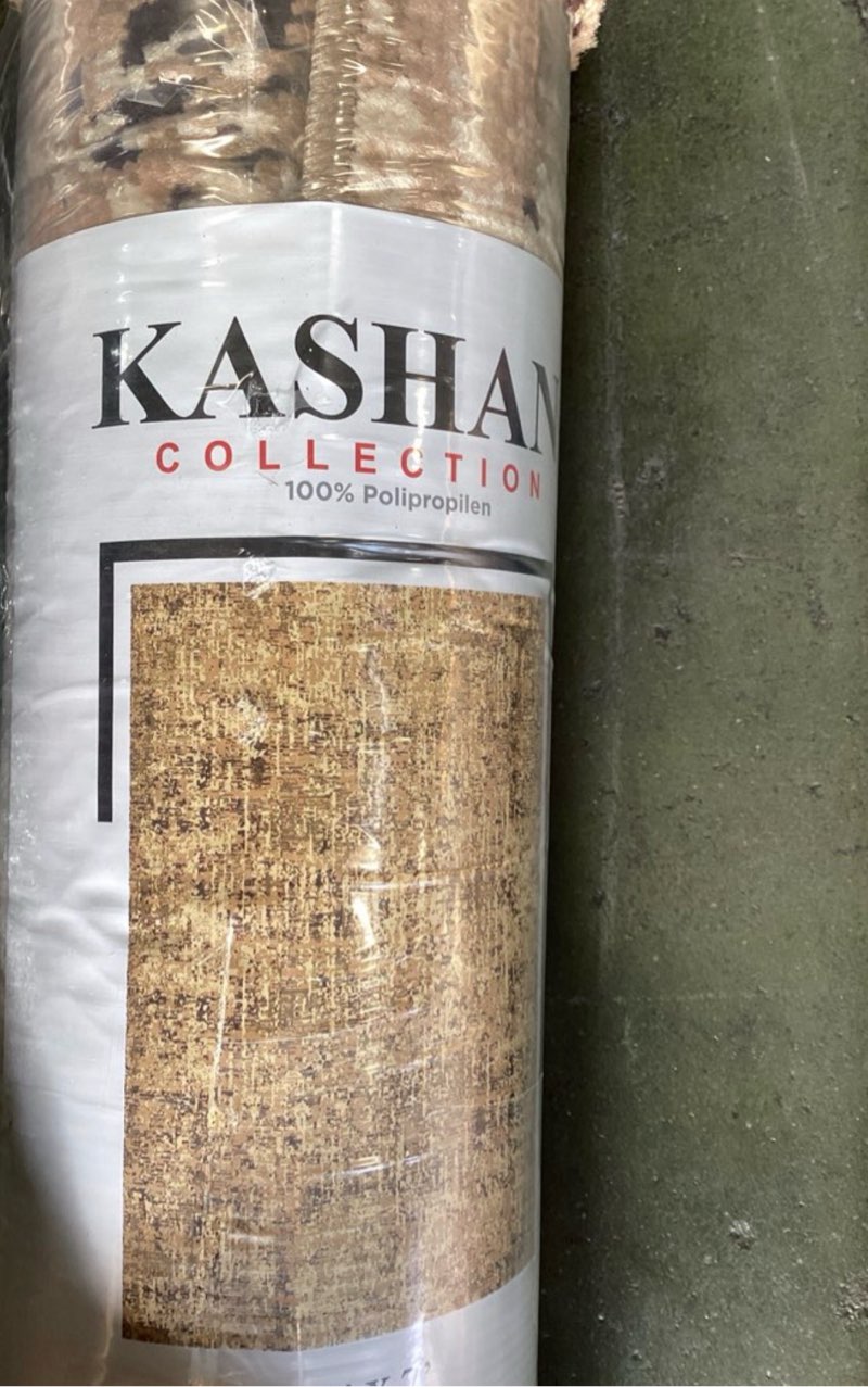 kashan rug 12474 gabardin size:5X7 color brown/ beige 