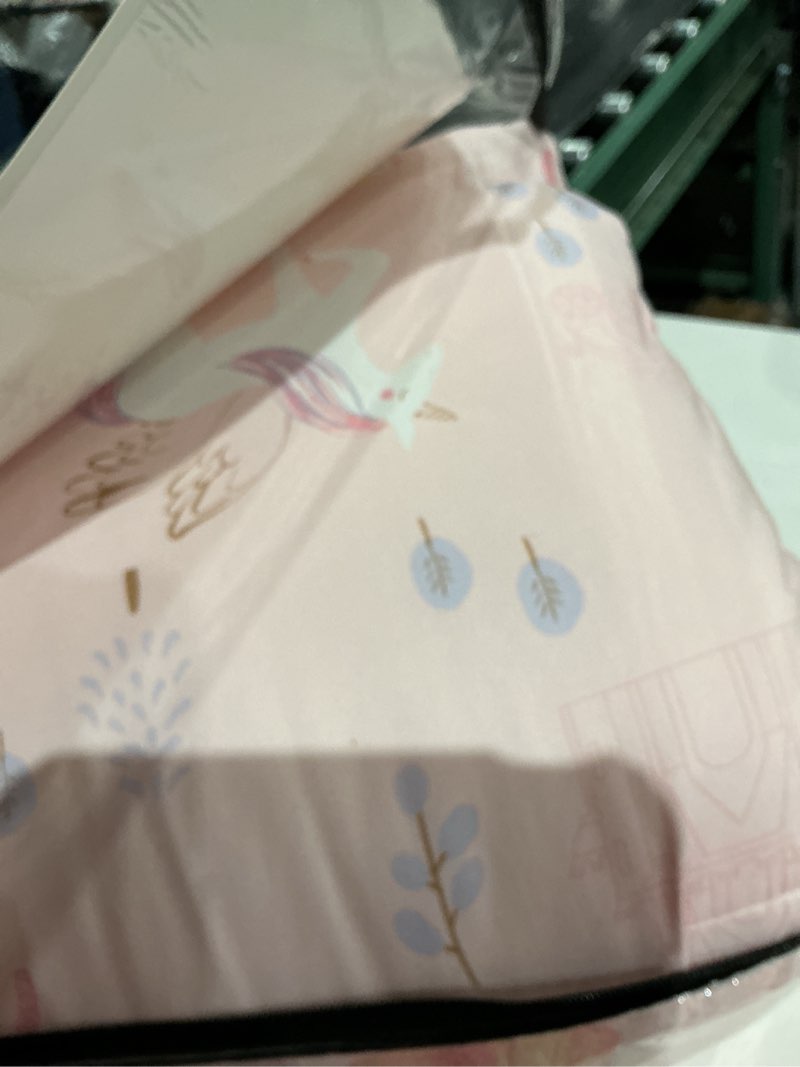 Condition photo showing Good Condition for urban playground fairytale princess comforter and pillow sham set - 3 piece soft brushed microfiber kids bedding set - machine washable (full/queen), pink full/queen fairytale princess