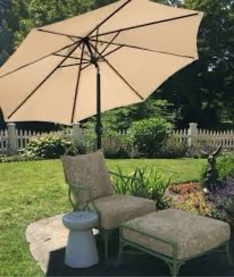 Balkar 108'' Lighted Tilt Market Umbrella