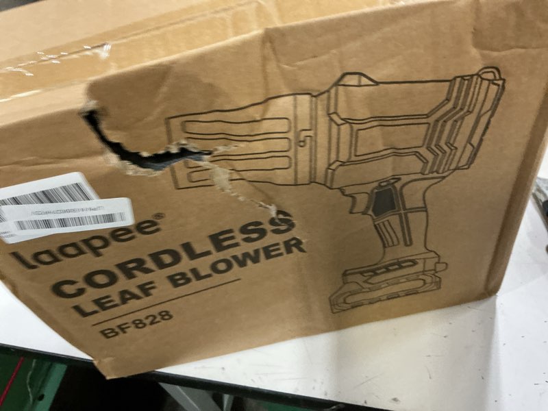 Condition photo showing New/Like New for leaf blower cordless,battery powered 800,000 rpm electric leaf blower with 2 x 4.0ah battery and charger handheld blowers for lawn care,dust,snow,car blowing water with 2 extended nozzle green