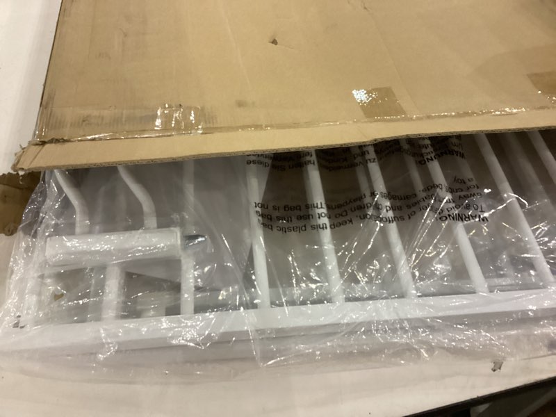 Condition photo showing New/Like New for Extra Wide Baby & Dog Gate 62-67 Inch, Pressure Mounted No Drilling, Adjustable Indoor Safety Gate for Stairs & Wide Doorways - Metal Design for Kids and Pets, White White 62"-67"/158-170CM