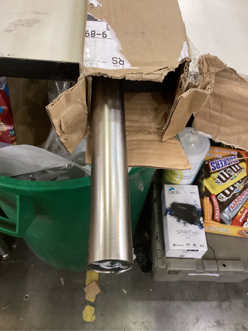 Condition photo showing As Is for Heavy Duty Curtain Rods,1 1/4" Large Diameter Premium Nonadjustable Curtain Rod,54in/4.5ft Custom Window Treatment Rods with Durable Aluminum Brackets and End Caps,Brushed Nickel Finish Brushed Nickel 54in/4.5ft