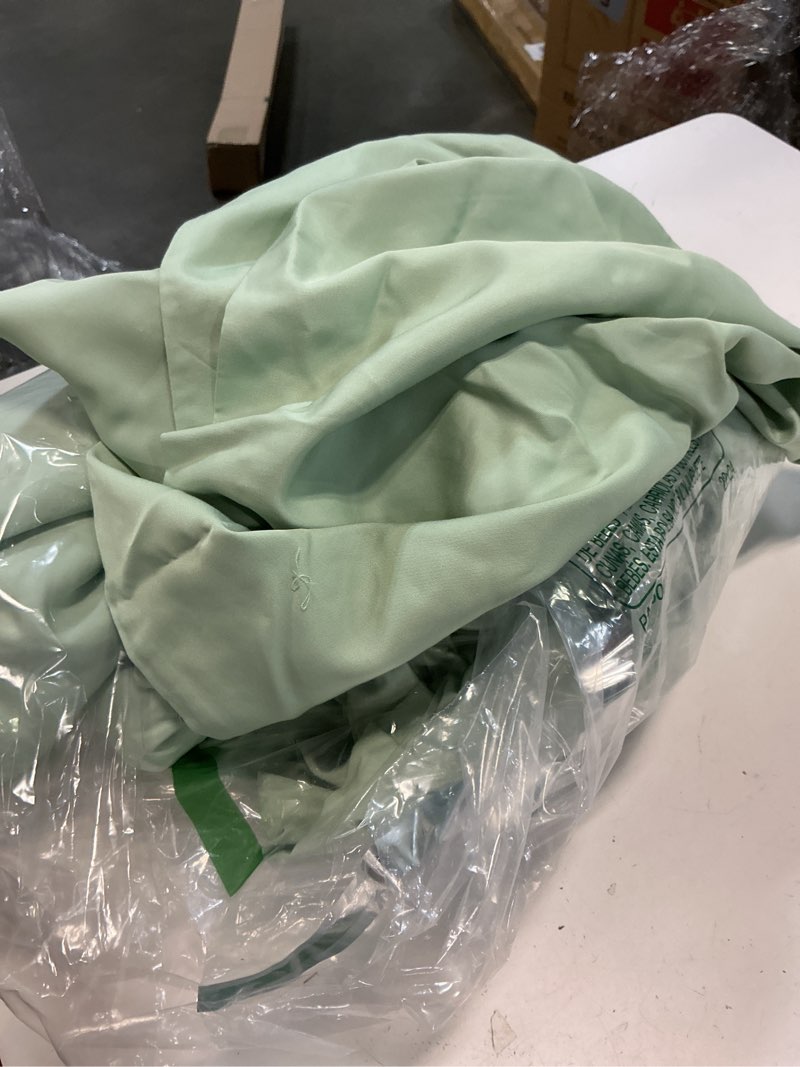 Condition photo showing As Is for Threadmill 100% Cotton Sheets for Queen Size Bed - 600 Thread Count Queen Bed Sheets Set with 16â€? Deep Pocket - Sateen Weave 4-Piece Bedding Set with Cooling Effect, Sage Green