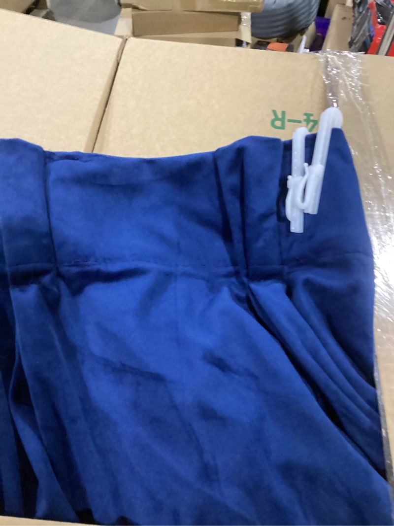 Condition photo showing Good Condition for RYB HOME Blue Velvet Curtains 84 inches - Blackout Curtains for Living Room, Thermal Insulated Noise Reducing Panels Soft Luxury Window Decor for Kids Bedroom, Navy Blue, W52 x L84 inches, 2 Panels 52"W x 84"L (Pack of 2) Navy Blue