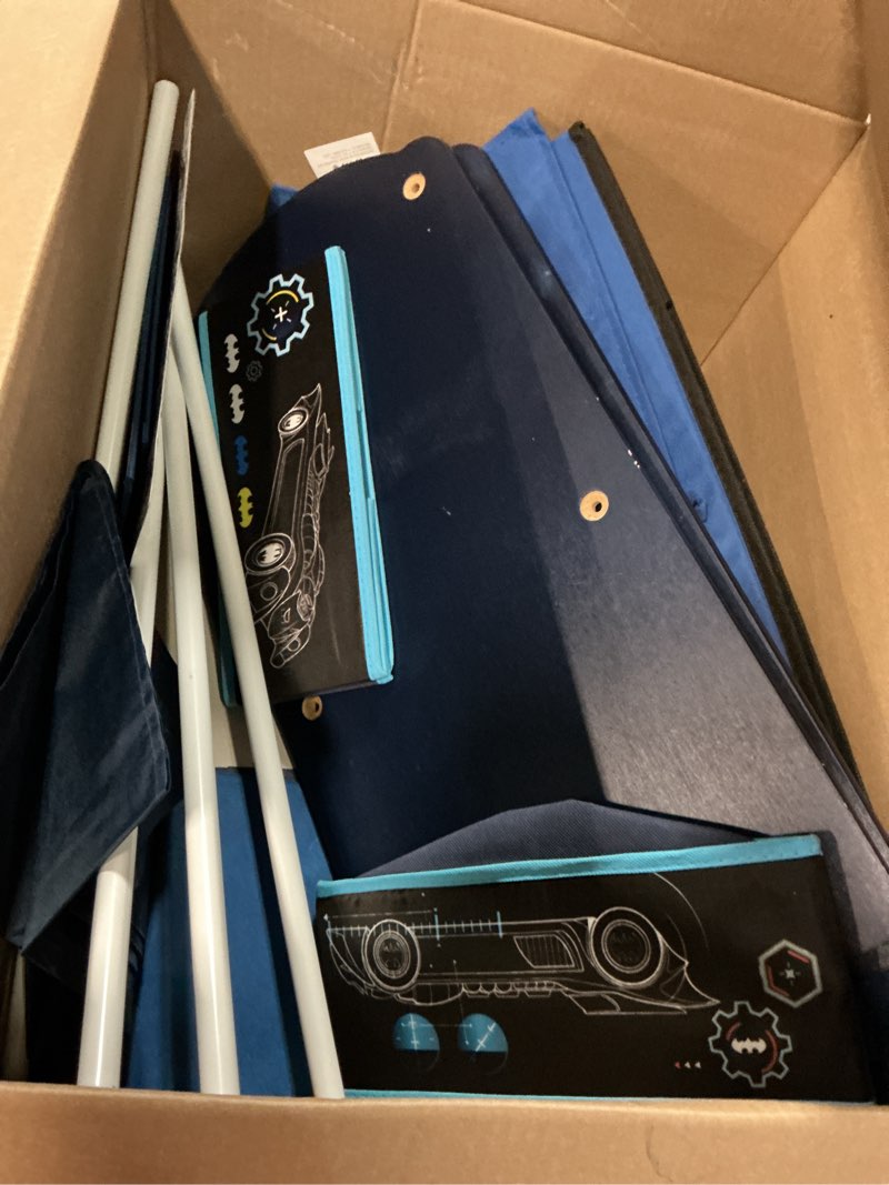 Condition photo showing As Is for delta children design & store 6 bin toy storage organizer, batman