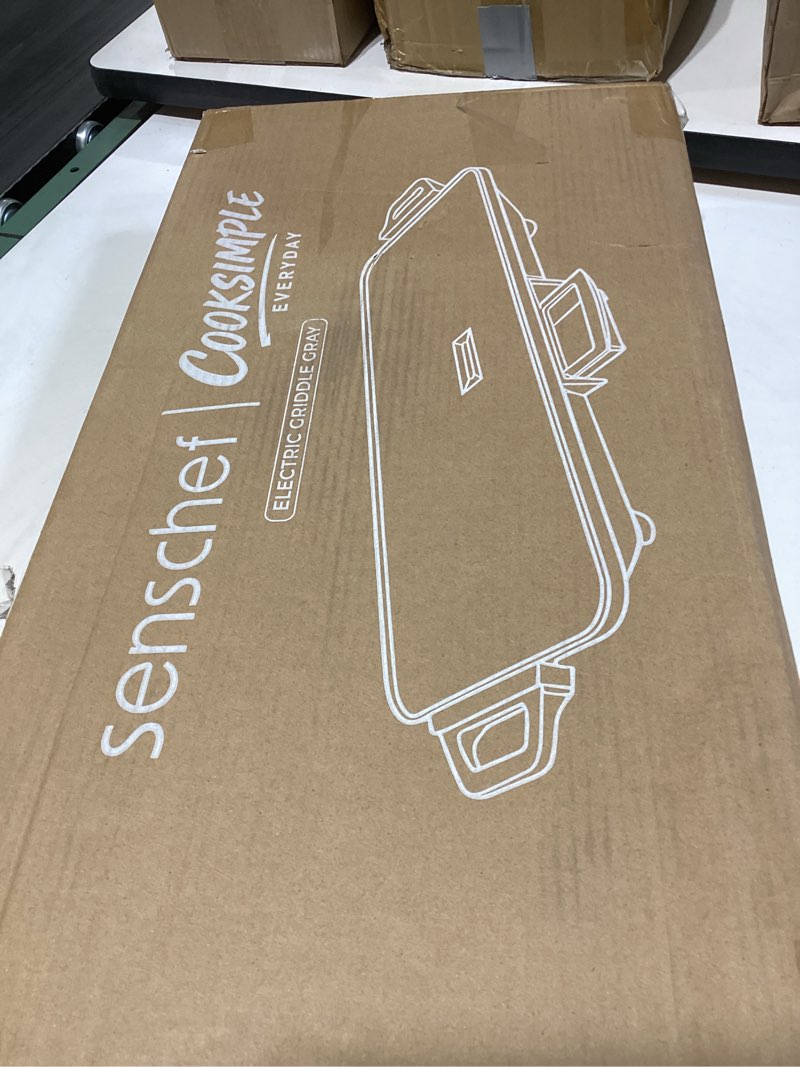 Condition photo showing New/Like New for CookSimple Everyday 20"x12" Electric Griddle–1700W Nonstick ILAG Granite Surface, Large Flat Design, Perfect for Family Meals, Pancakes&Eggs, Fast Even Heating, Easy to Clean, Granite Grey Flat Design Granite Grey