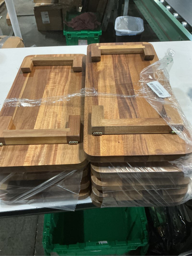 Condition photo showing Good Condition for Tiered Serving Tray 17 Inch Acacia Wooden Cupcake Stand & Platters 3 Tiered Tray Foldable Dessert Table Display Set Decor for Party Charcuterie Boards for Birthday, Wedding, Christmas, Valentine's Day