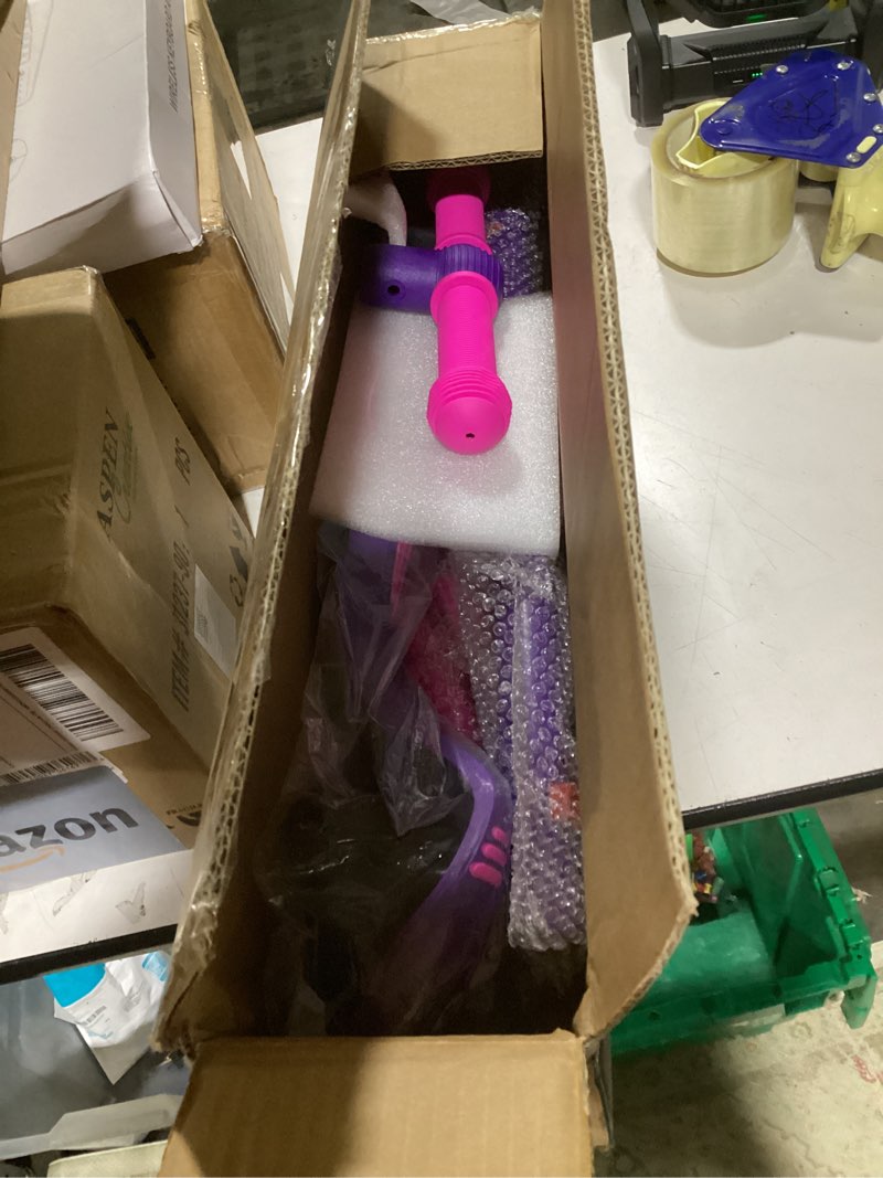 Condition photo showing New/Like New for gotrax ks3 kids kick scooter, led lighted wheels, adjustable height handlebars and removable seat, lean-to-steer & widen anti-slip deck, 3 wheel scooter for kids ages 2-8 and up to 110 lbs purple with seat