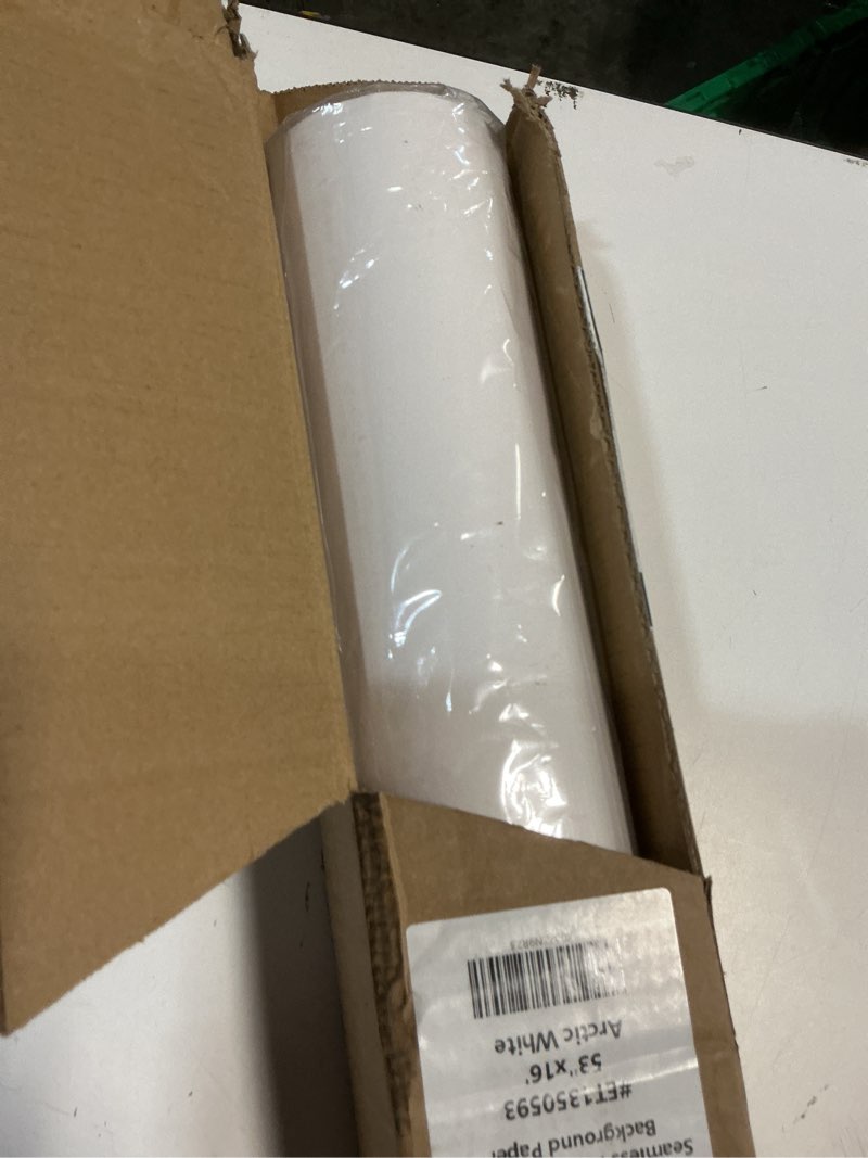 Condition photo showing New/Like New for phsureo seamless photo photography backdrop paper,white photo background paper roll (53â€?x16', 93 arctic white)