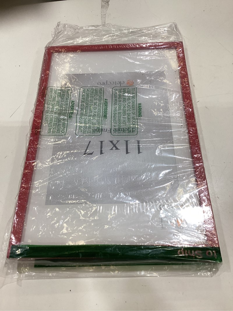 Condition photo showing New/Like New for eletecpro 11x17 picture frame, display photo 9x12 with mat or 11x17 without mat, red poster frames made of engineered wood and acrylic cover, ready for gallery wall horizontal or vertical display 11x17 1 pack red