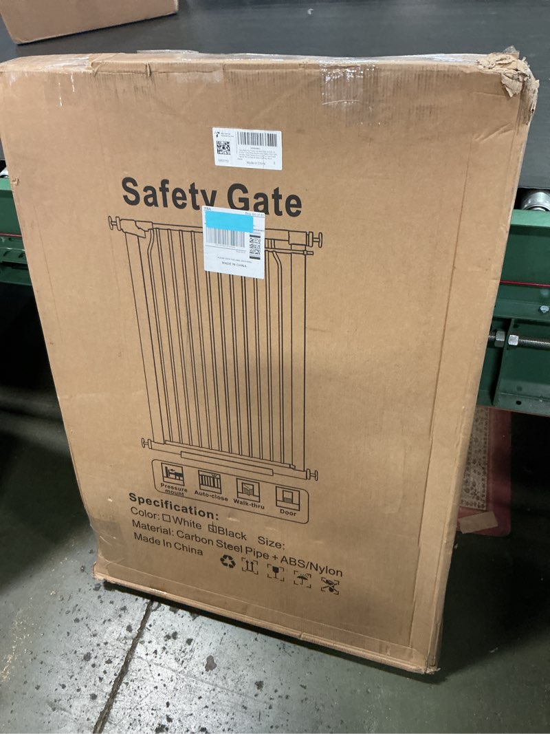 Condition photo showing New/Like New for Fairy Baby 40.5" Extra Tall Baby Gate No Drill, 54.8"-60.2" Extra Wide Dog Pet Gate, Safety Child Toddler Gate, Metal Tension Auto Close No Climb Fence Barrier Pet Cat Gate for Stairs Doorway, Black