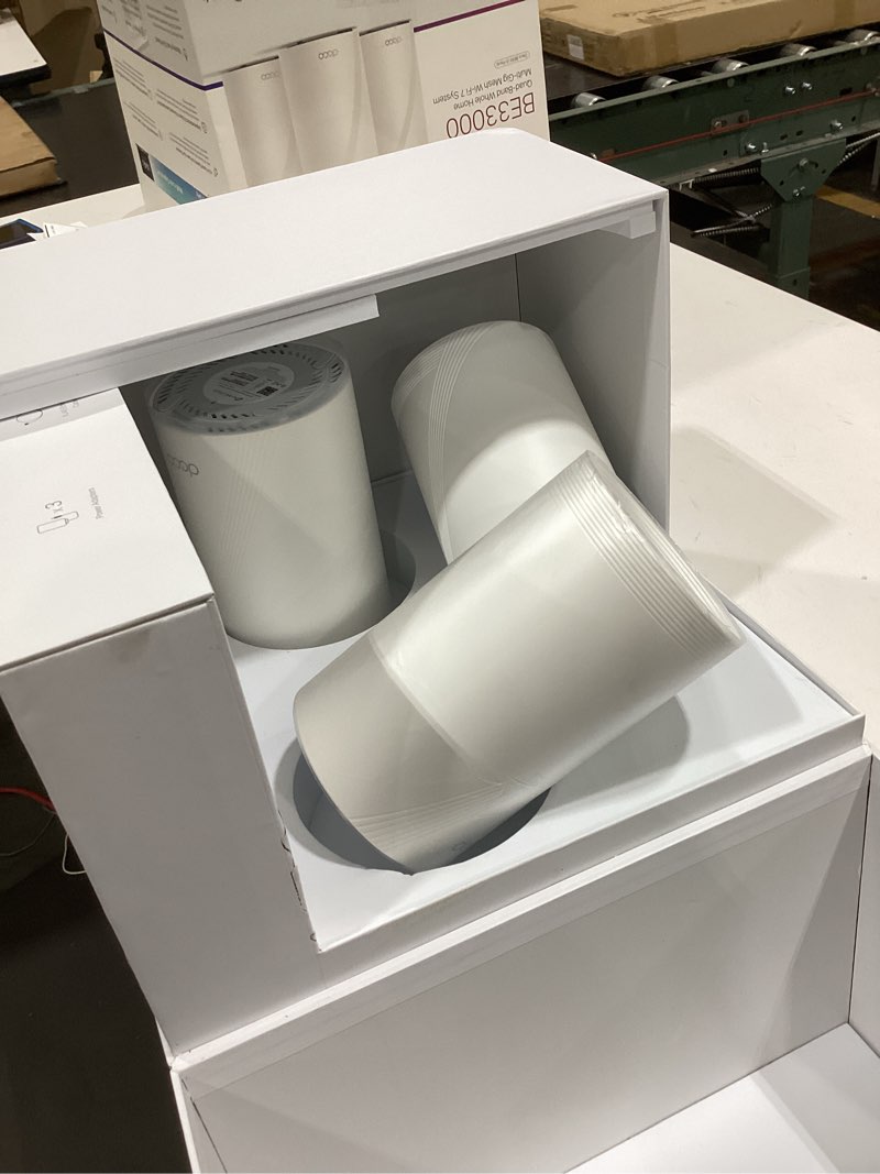 Condition photo showing As Is for TP-Link Deco 7 Elite BE95 Quad-Band WiFi 7 BE33000 Whole Home Mesh System - 16-Stream, 2x 10G + 2x 2.5G Ports Wired Backhaul, 12 x High-Gain Antennas, VPN, AI-Roaming, 4x4 MU-MIMO, HomeShield (3-Pack) 3 Pack WiFi 7, BE33000