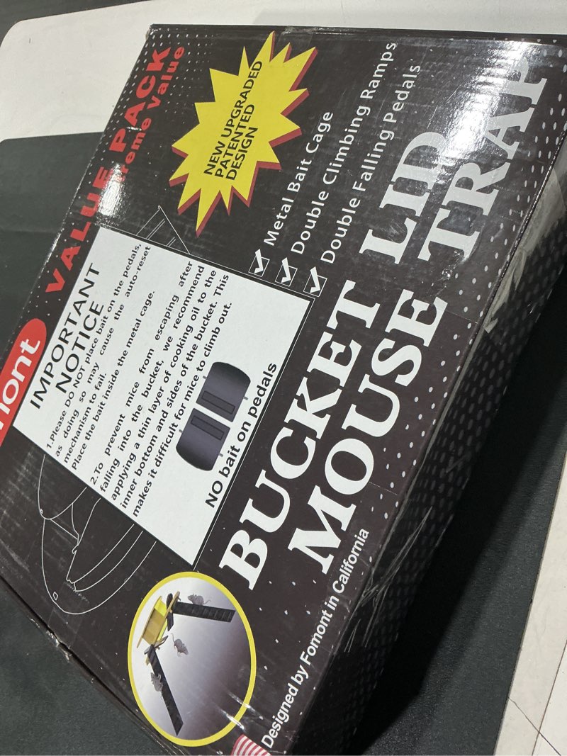 Condition photo showing Good Condition for Fomont 2025 New Upgraded Bucket Lid Mouse Trap-Metal Bait Cage-Auto Reset-5 Gallon Bucket Fit-Humane