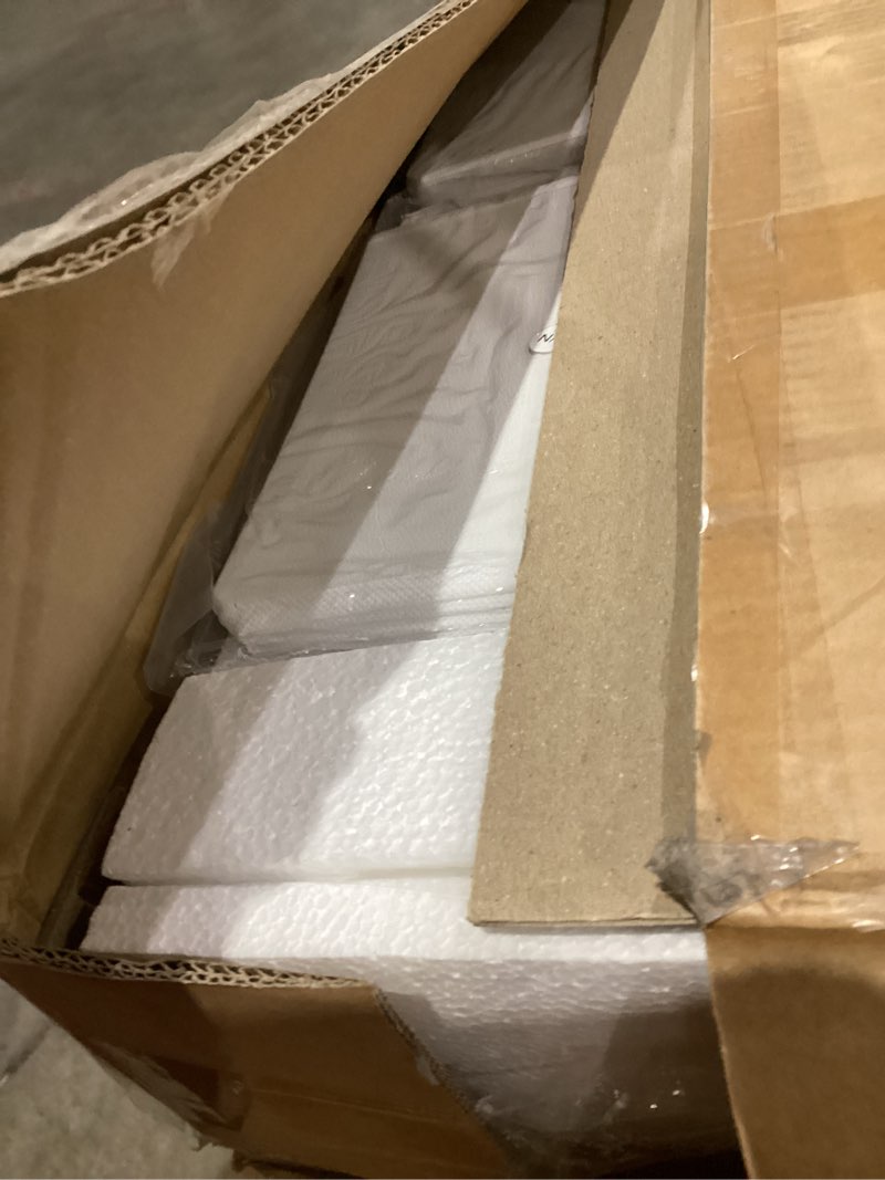 Condition photo showing New/Like New for Sweetcrispy 9 Drawer Fabric Dresser Tall Chest Storage Organizer Tower with Cabinet Metal Frame and Wood Top Lightweight Closet Furniture for Bedroom,Cream White White 39.4"D x 11.8"W x 40"H (9 Drawers)
