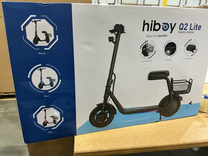 Condition photo showing New/Like New for hiboy q2 lite/joyhaul electric scooter with seat for kids ages 4-10 - ul certified, up to 9.3 mph with 100w motor, 3-speed adjustable, led neon/brake lights, lcd display q2 lite pink