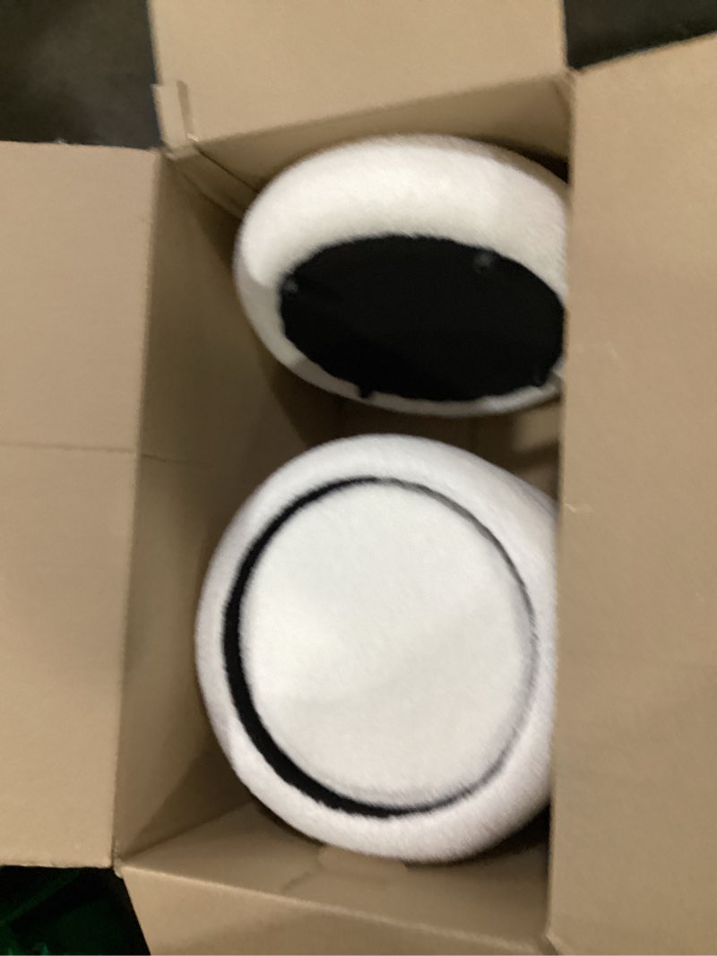 Condition photo showing New/Like New for abheng square set of 2 sherpa storage ottoman stool with removeable lid,load up to 440 lbs footstool, boucle vanity stool for livingroom bedroom gray uasnd69g grey 16.5" d x 16.5" w x 17.7" h