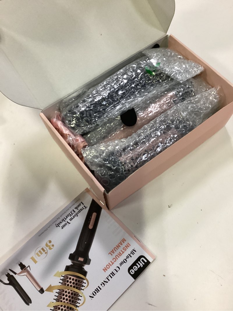 Condition photo showing Good Condition for 5 in 1 Curling Iron with Thermal Brush and 4 Interchangeable Ceramic Barrels(1/2 to 1 1/2 inch), Curling Wand Set with Flat Iron, Fast Heating, Dual Voltage Hair Curler, Gifts for Women Rose Gold Curling Iron Set