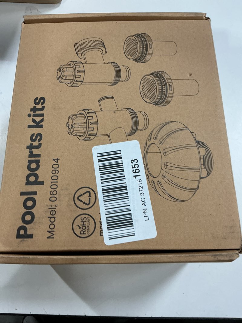 Condition photo showing New/Like New for POOLHACKER Above Ground Swimming Pool Inlet & Outlet Water Replacement Parts Kit, Includes 1.5" Inlet Nozzle, 1.25" Outlet Strainer, Dual Split Hose Plunger Valve & Shut Off Valve