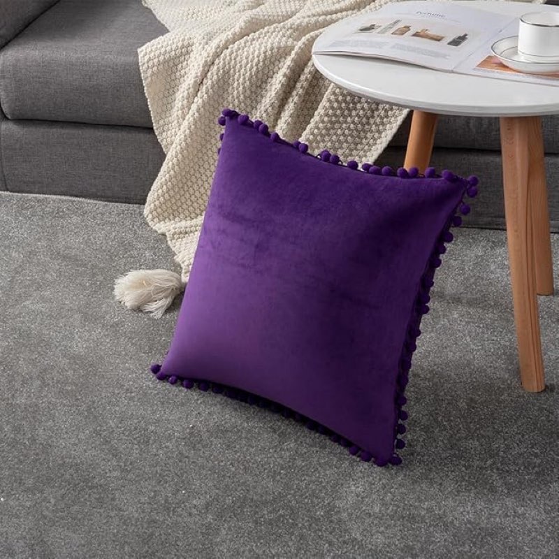 Townes 18' Throw Pillow Cover Color: Purple 