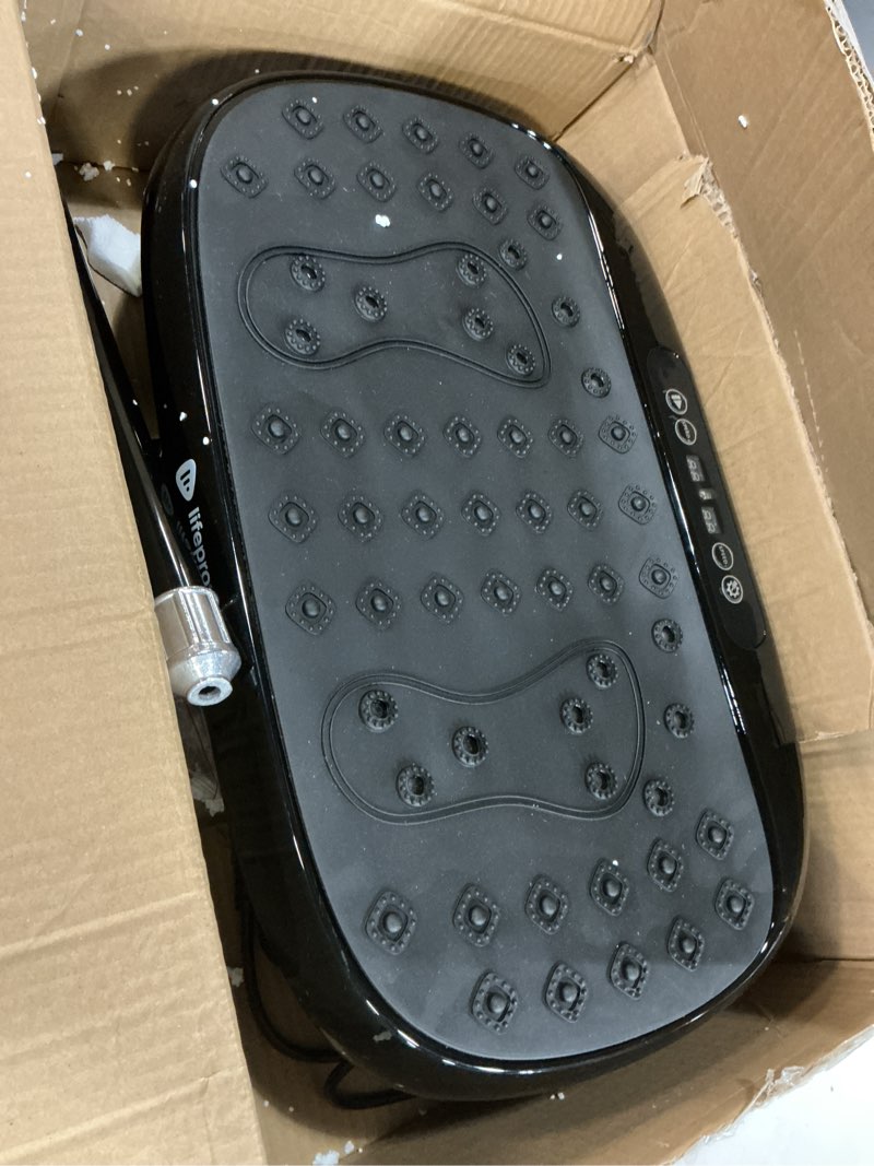 Condition photo showing As Is for Lifepro HexaPlate Lite Vibration Plate Exercise Machine with Magnetic Acupoints - Full Body Vibration Platform for Beginners and Recovery - Lymphatic Drainage Massager for Muscle Toning and Fitness Black