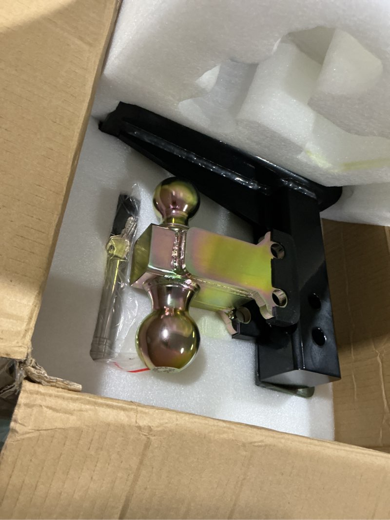 Condition photo showing Good Condition for xpe adjustable trailer hitch fits 2.5 inch receiver 8 inch drop rise | heavy duty 22000 lbs gtw towing hitch with solid ball mount | black 8"drop