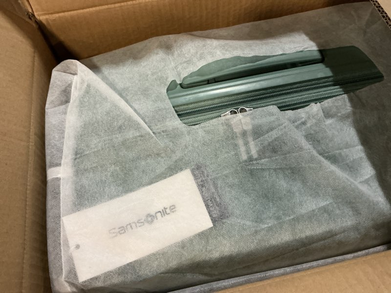 Condition photo showing New/Like New for samsonite elevation plus - large hardside luggage - scratch resistant polypropylene shell, rightheight™ adjustable handle, integrated airtag holder, tsa lock, wetpak™ compartment - cypress green large cypress green