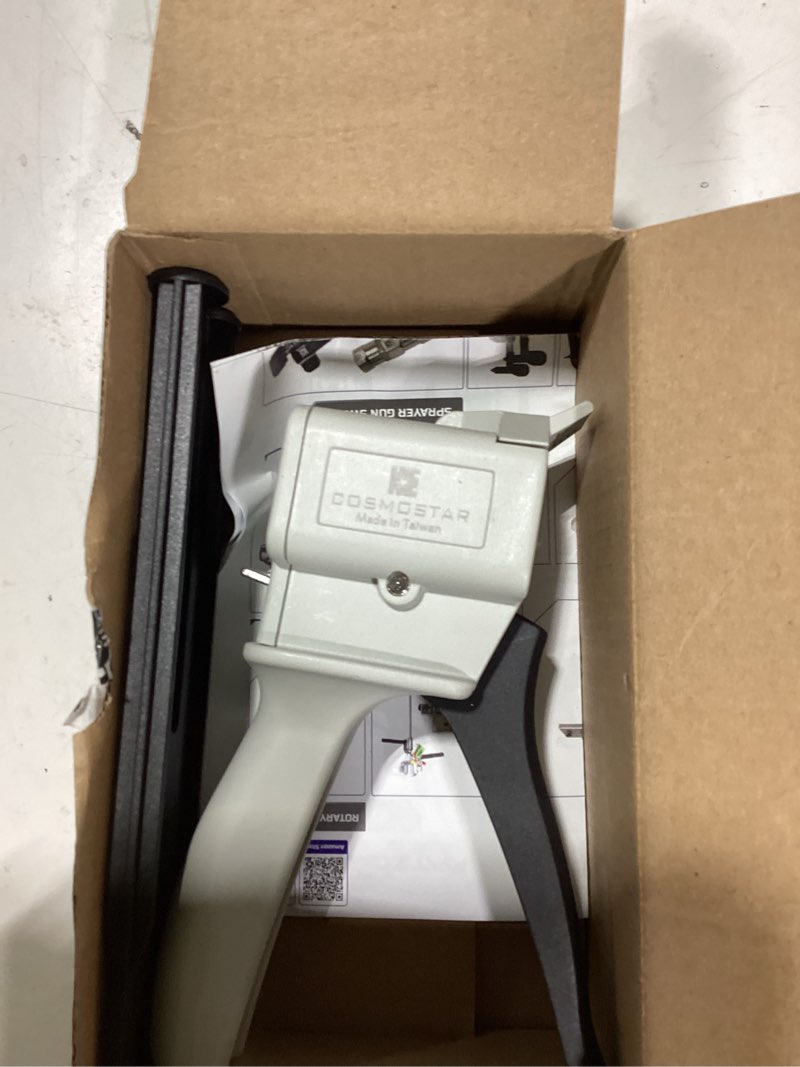 Condition photo showing As Is for cosmostar mixing and dispensing gun, impression mixing dispensing ab gun ratio 1:1/1:2 for 50ml, compatible with 3m adhesive 04747 cartridges, cosmomix mixing epoxy cartridge dispenser gun 1:1/2:1 - 1 pcs