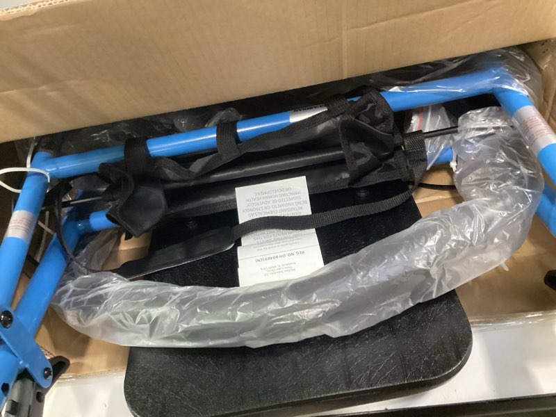 Condition photo showing Good Condition for Medline Mobility Dependable Steel Rollator Walker, Light Blue, 300 lb. Weight Capacity, 6” Wheels, Adjustable Handle, Padded Seat & Backrest, Rolling Walker for Seniors and Mobility Impaired