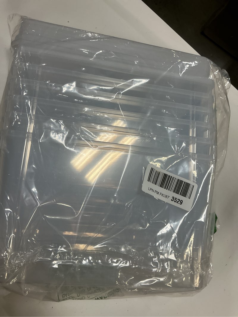 Condition photo showing New/Like New for Citylife 7.8 QT 6 Pack Small Storage Bins Plastic Storage Container Stackable Box with Lids for Organizing, Clear White Clear White 7.8 QT(6 Pack)