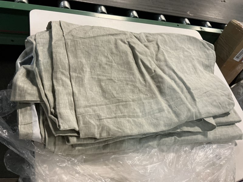 Condition photo showing Good Condition for european linen true blackout curtain, 96x120, sage