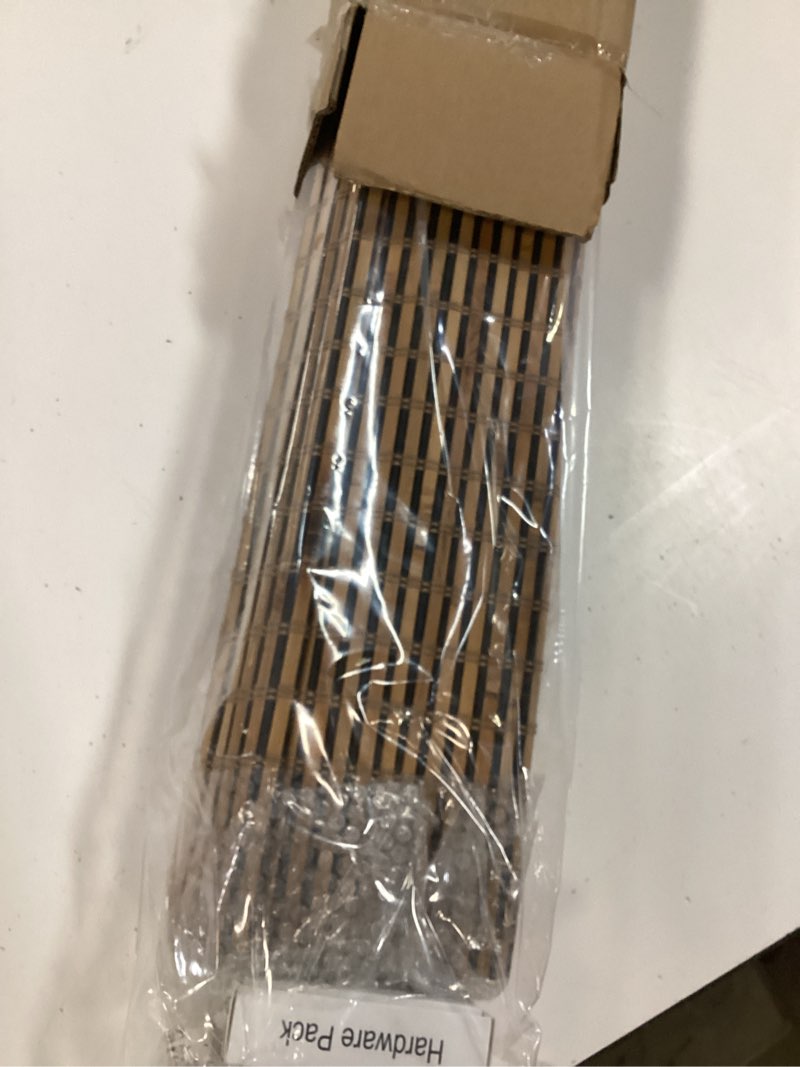 Condition photo showing Good Condition for lazblinds cordless bamboo roman shades for windows, light filtering natural bamboo blinds, easy lift cordless design for living room & bedroom, fits interior windows 27" w x 64" h, tatami tatami 27" w x 64" h