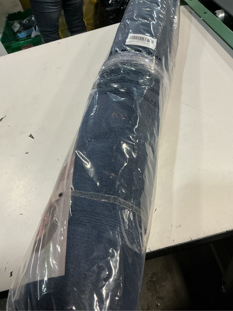 Condition photo showing New/Like New for jsei dirt trapper door mat 36"x60", non-slip washable entryway mats, dog door mat, stain resistant and absorbent floor mats, low profile welcome mat for front back door, navy blue navy blue 36'' x 60''