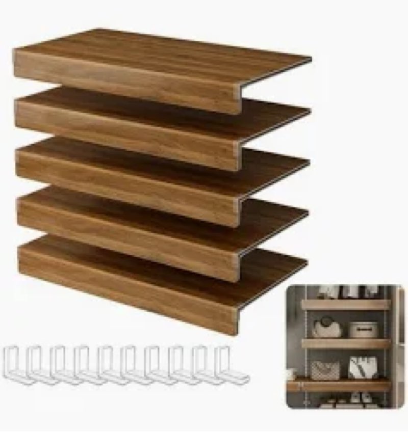 homesprit wooden wire shelf covers for pantry & closet – wire rack covers for shelves, durable wood 