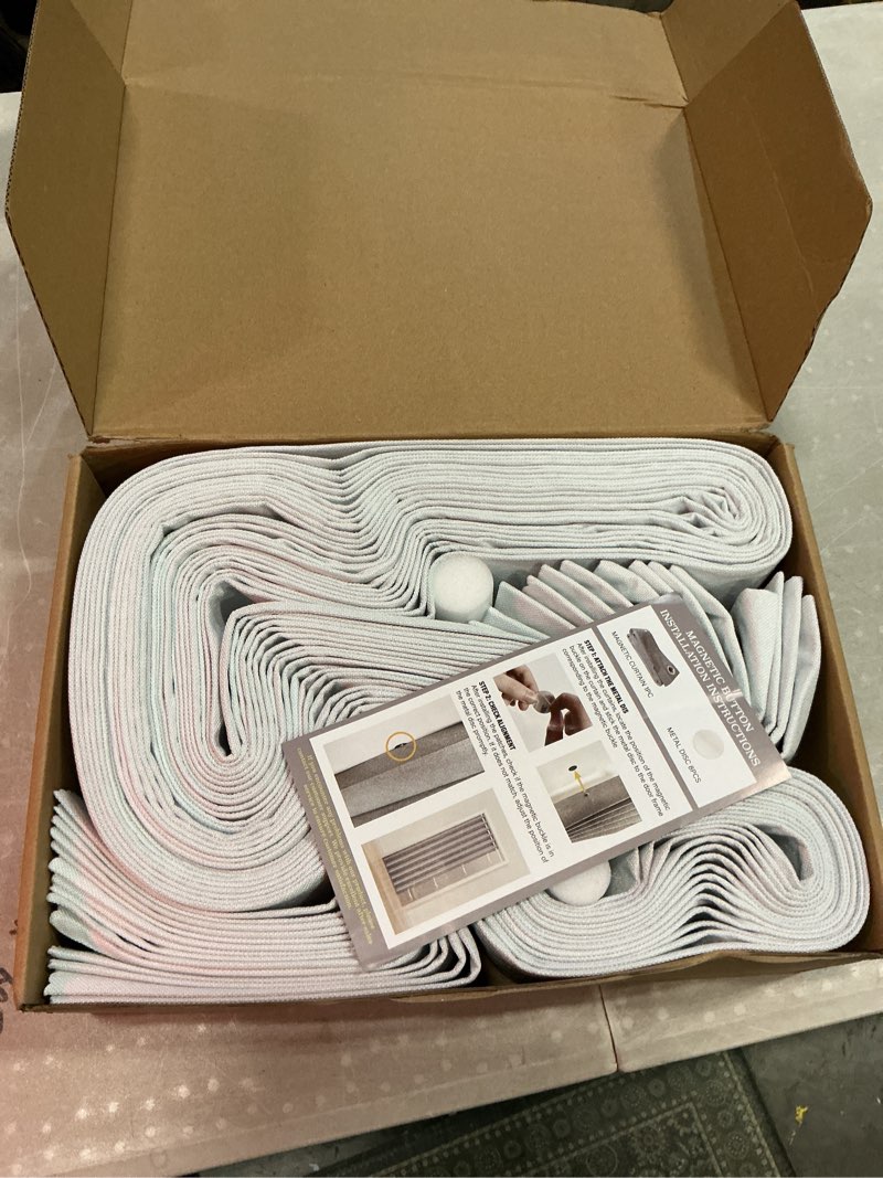 Condition photo showing Good Condition for fabric vertical shades & blinds, 100% blackout door shades, window shade, vertical shade for sliding doors, 1 panel, w100 x l84, white 100"w x 84"l (pack of 1) grayish white