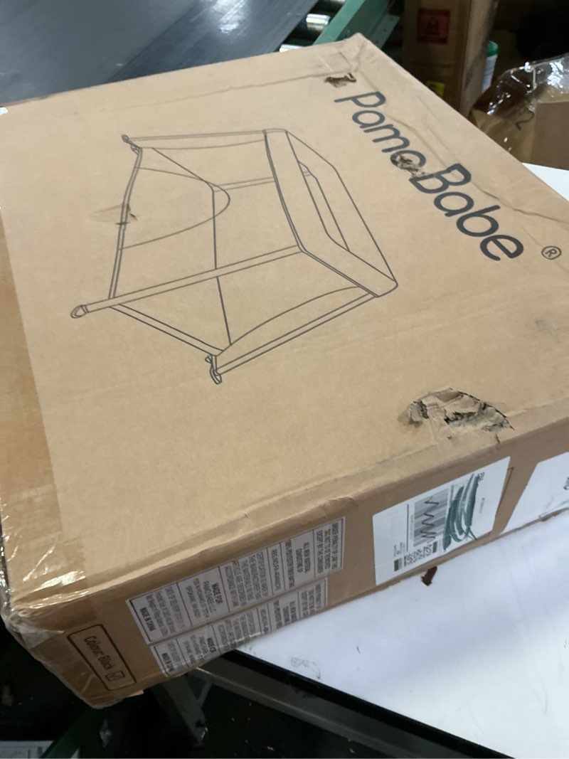 Condition photo showing New/Like New for Pamo Babe Travel Crib Lightweight Baby Playard with Mattress Compact Play Yard with Detachable Legs Grey