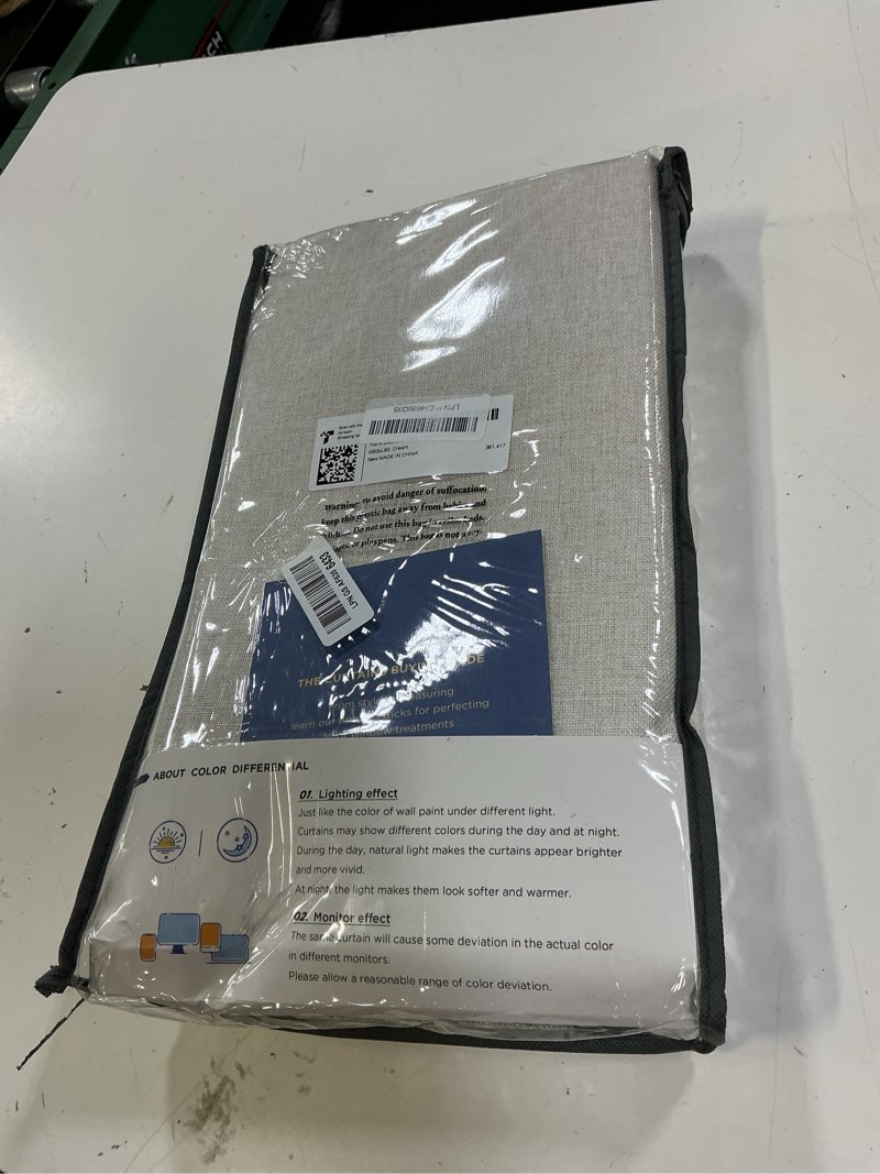 Condition photo showing New/Like New for 100% blackout shield linen blackout curtains for bedroom 90 inches long, back tab/rod pocket living room drapes, thermal insulated blackout curtains 2 panels set, 50" w x 90" l,cream cream 50"w x 90"l (pack of 2)