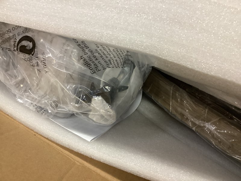 Condition photo showing New/Like New for 23.6" Large Farmhouse Chandeliers for Dining Room, 6-Light Adjustable Height Rustic Light fixtures for Kitchen Island Entryway Stairwell Breakfast Area, ?Retro Wood Texture and Black Finish 23.6"/6-Light