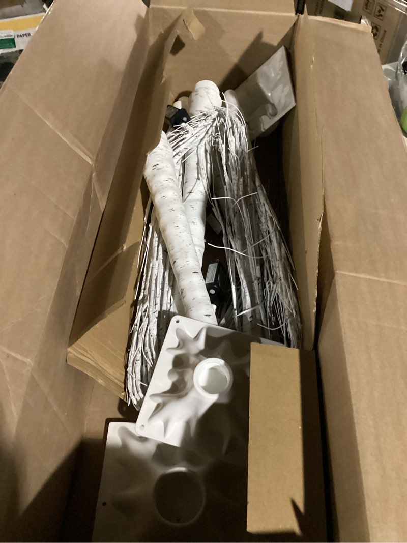 Condition photo showing Good Condition for 2-pack 4ft lighted birch trees (higher size & floor standing), 96 led twinkling birch christmas tree lights for indoor & outdoor, 2 modes warm white tree lights for christmas thanksgiving home decor warm white 2pack-4ft