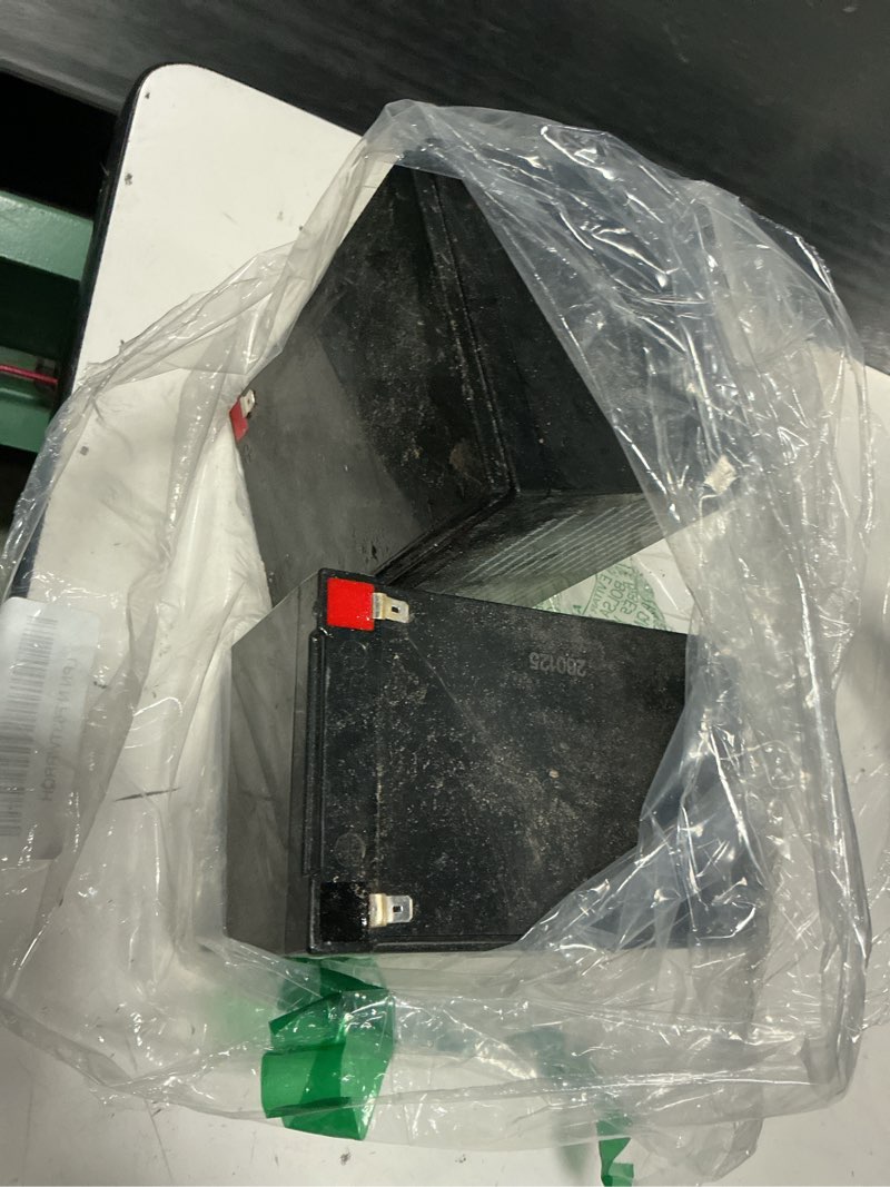 Condition photo showing As Is for miady 12v 12ah rechargeable sealed lead acid battery (2 packs)