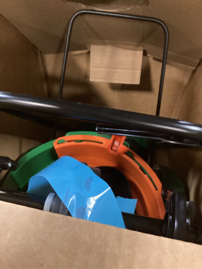 Condition photo showing Good Condition for scotts turf builder edgeguard mini broadcast spreader for seed, weed and feed, fertilizer, salt, ice melt, push spreader holds up to 5,000 sq.ft. product