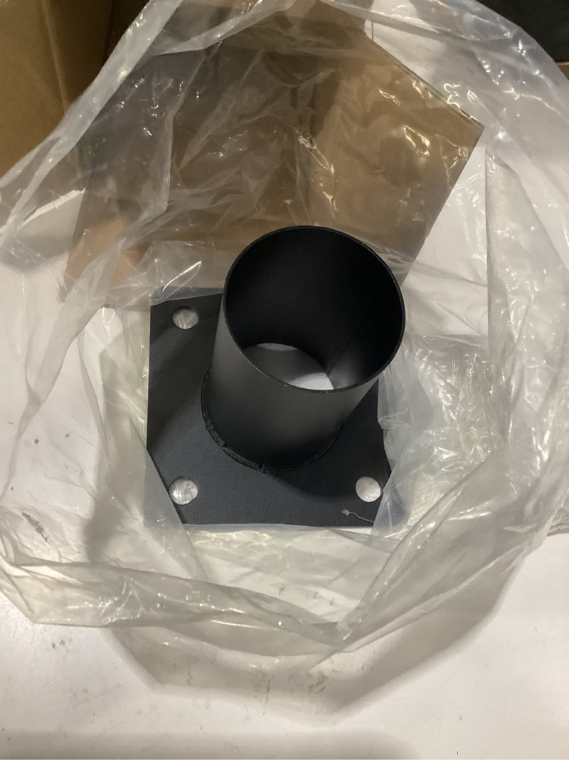 76mm /3 inch lamp post adapter, heavy duty black steel pier mount post bracket, outdoor weatherproof