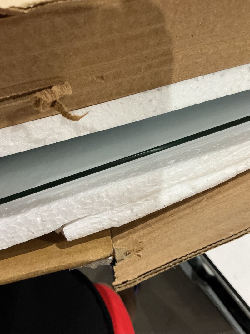 Condition photo showing As Is for crisper glass replacement compatible with frigidaire 240350608/ap2115928-24" x 15.5" x 1/8" tempered glass crisper drawer cover insert compatible with kenmore, electrolux, crosley, and more