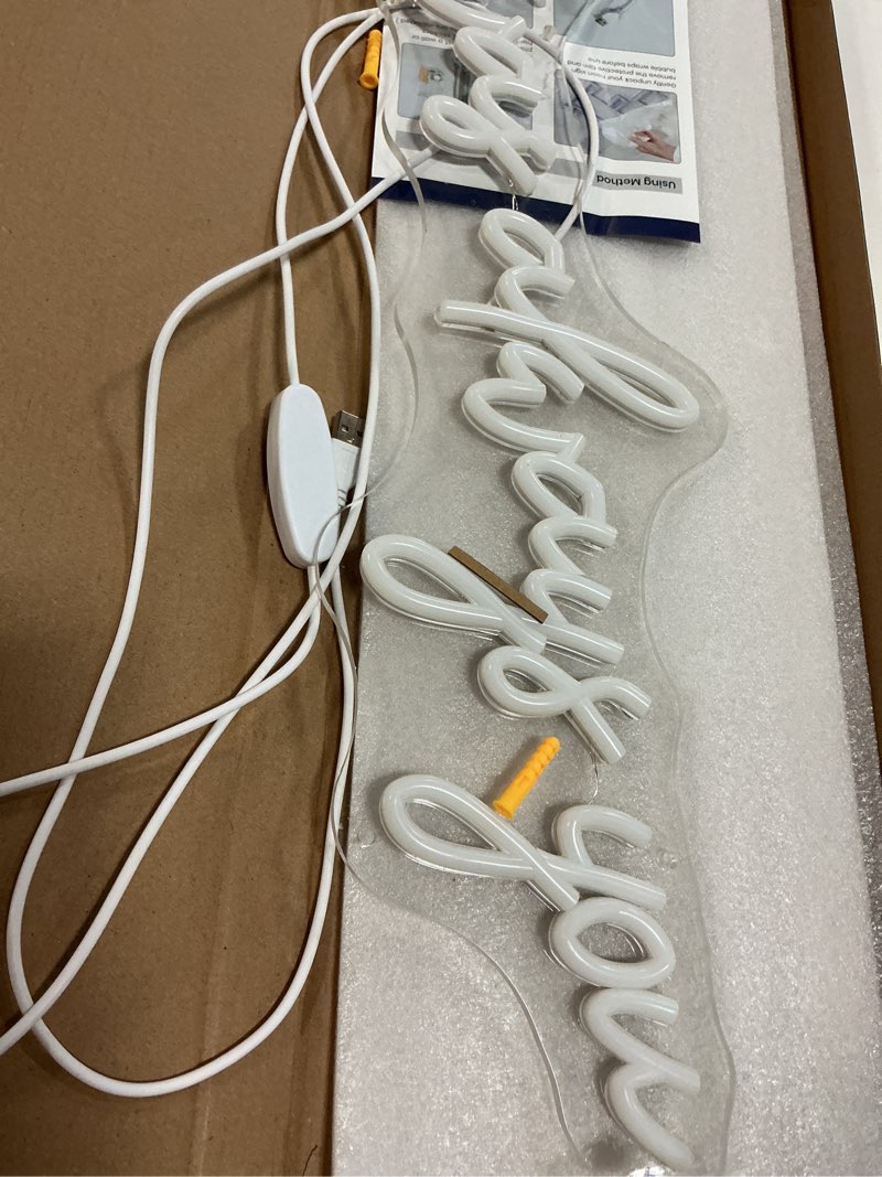 Condition photo showing Good Condition for 22.5 inch it was always you neon sign for wall decor dimmable, usb powered it was always you led sign for wedding proposal party, neon lights signs for for bedroom living room bar, warm white it was always you-warm white