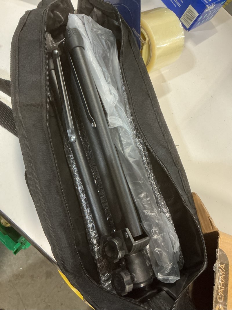 Condition photo showing New/Like New for cahaya foldable sheet music stand with tri-fold panel portable music stand with carrying bag matte frosted metal material sturdy height adjustable cy0317 standard (max 56")