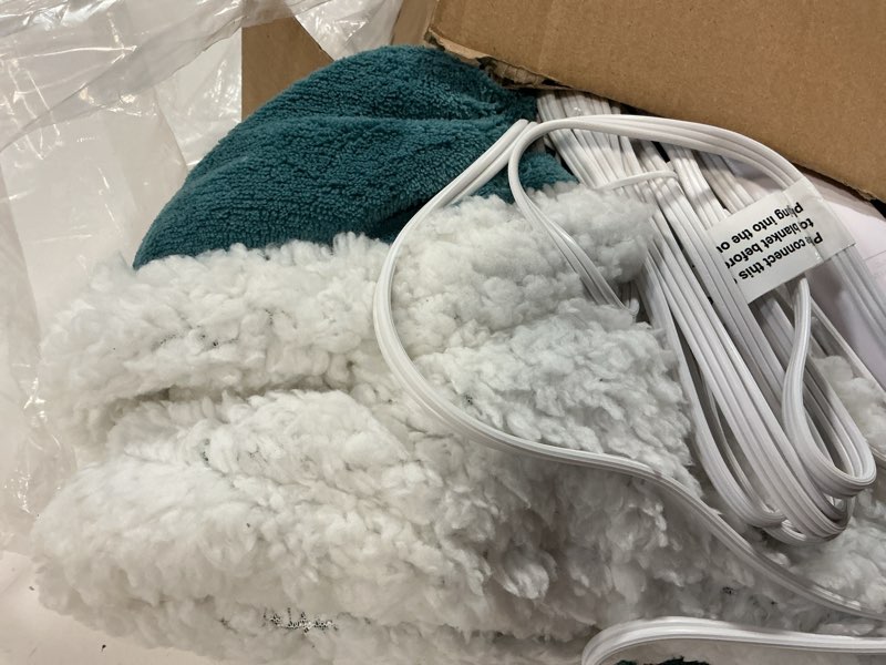 Condition photo showing Good Condition for electric heated blanket full size 72"x84" - dual-sided with microplush & sherpa fabric, 4 heat settings & 10 hours auto off, machine washable - teal 06-teal full(72"x84")